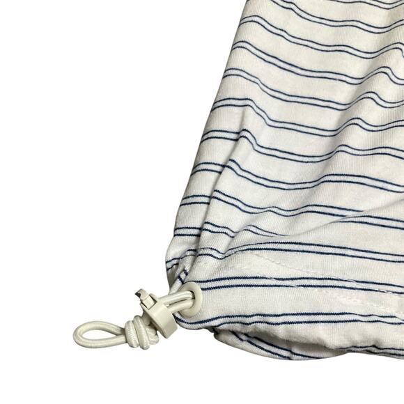Modern Works Women’s Striped Cuff Short Sleeve Top Elastic tie bottom Size Large - Picture 9 of 10